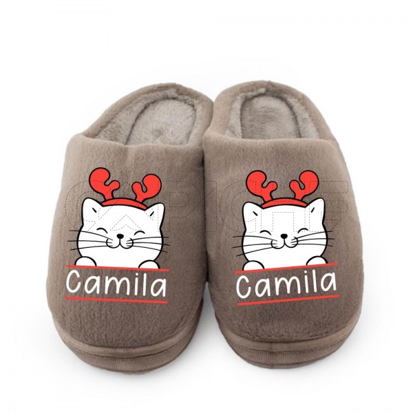 Pantufla Personalizada Pelúcia Gato