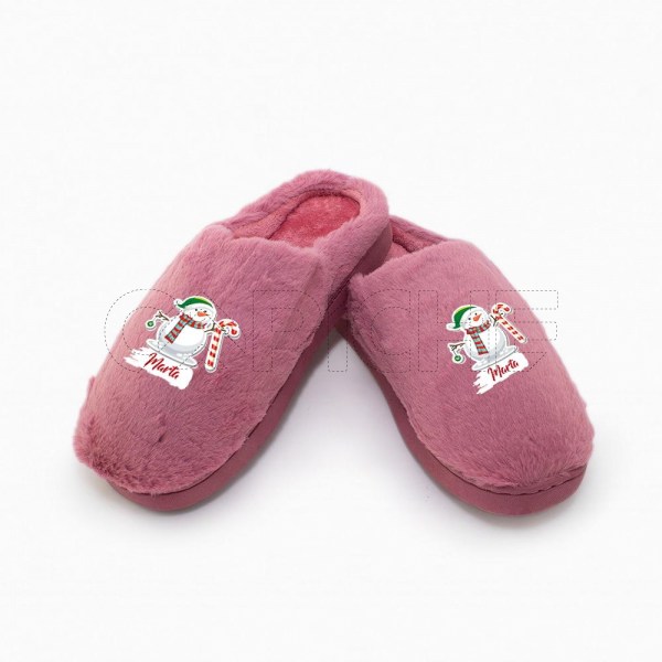 Pantufla Personalizada Pelucia Muñeco Nieve