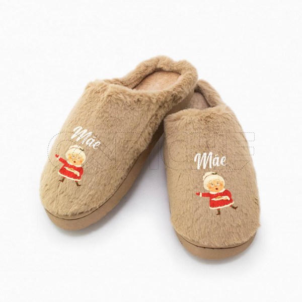 Pantufla Personalizada Pelucia Navidadina