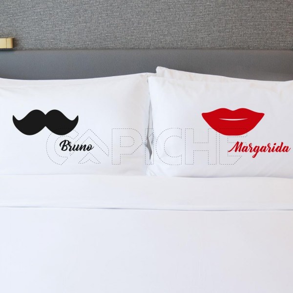 Fundas de Almohada Bigode e Lábios