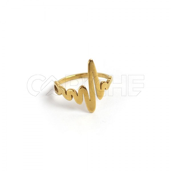 Anillo en acero Dorado Cardio