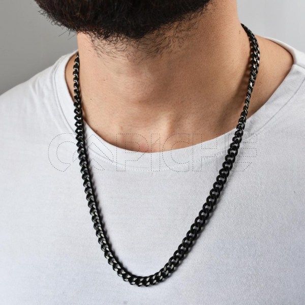 Collar em acero King Noir