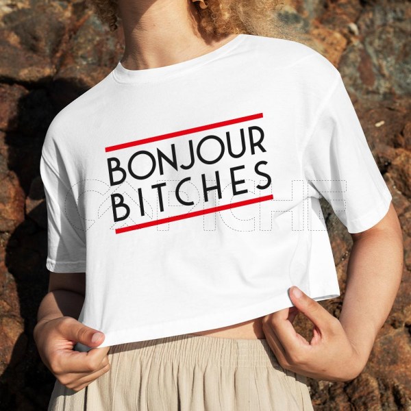 Camiseta Cropped Bonjour Bitches