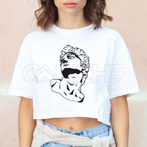 Camiseta Cropped  Cabeça estatua